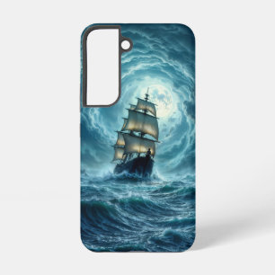 Galeon ship storm moonlit ocean voyage  samsung galaxy case