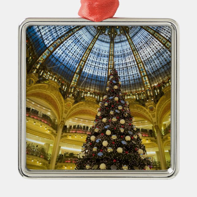 Galeries La Fayette at Christmas, Paris, France Metal Ornament (Front)