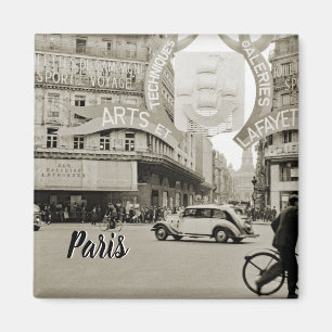 Galeries Lafayette Paris Haussmann 1940 Photograph Magnet