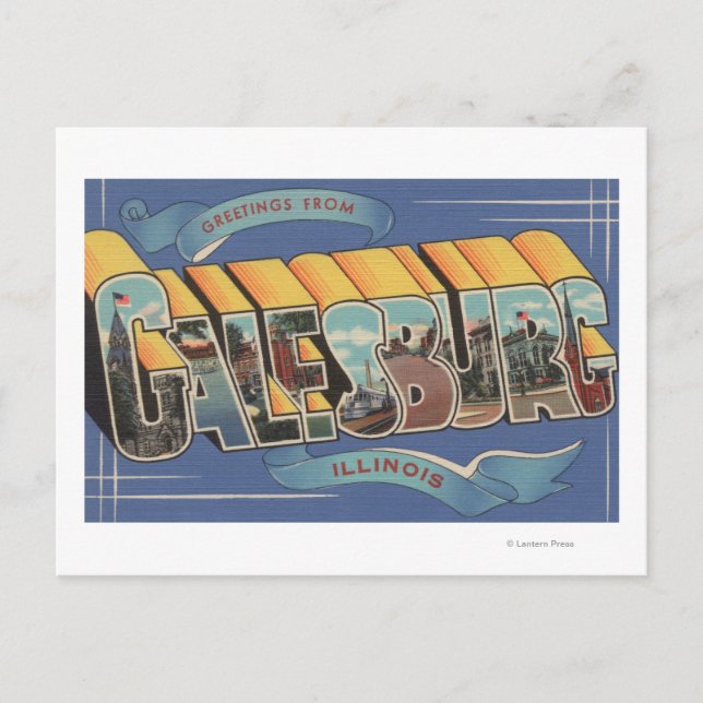 Galesburg, Illinois - Large Letter Scenes 2 Postcard (Front)