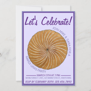 Galette des Rois Mardi Gras Carnival King Cake Invitation