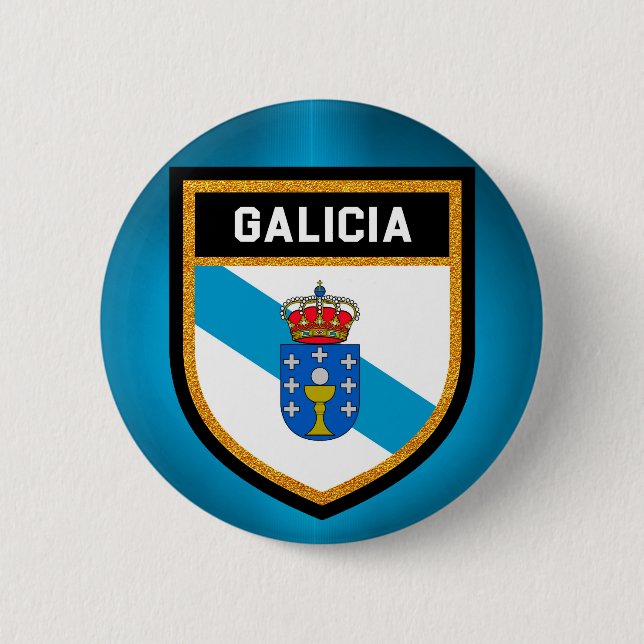Galicia Flag 6 Cm Round Badge (Front)