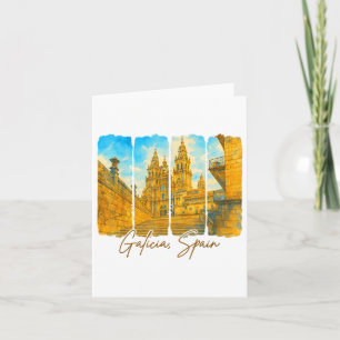 Galicia Spain Travelling Trip Brushstroke Meet Me  Card