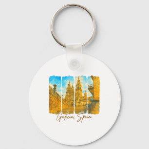 Galicia Spain Travelling Trip Brushstroke Meet Me Key Ring