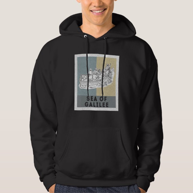 Galilee seas storms religious Christians Christian Hoodie (Front)