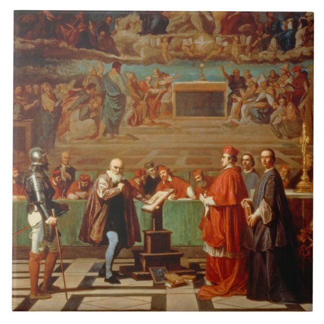 Galileo Galilei (1564-1642) before members of the Tile (Front)