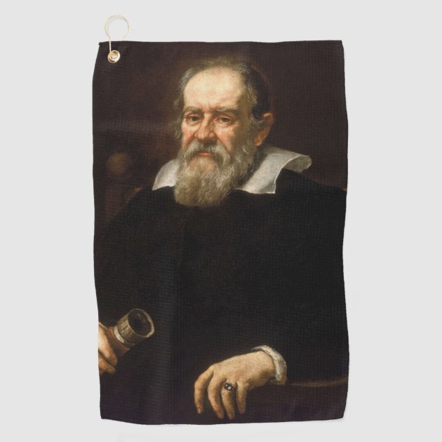 Galileo Galilei: Father of Science & Astronomy Golf Towel (Front)