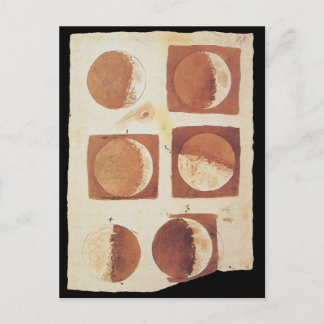 Galileo moon phases 1616 postcard