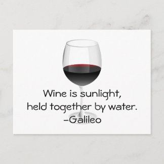 Galileo Wine Quote Postcard
