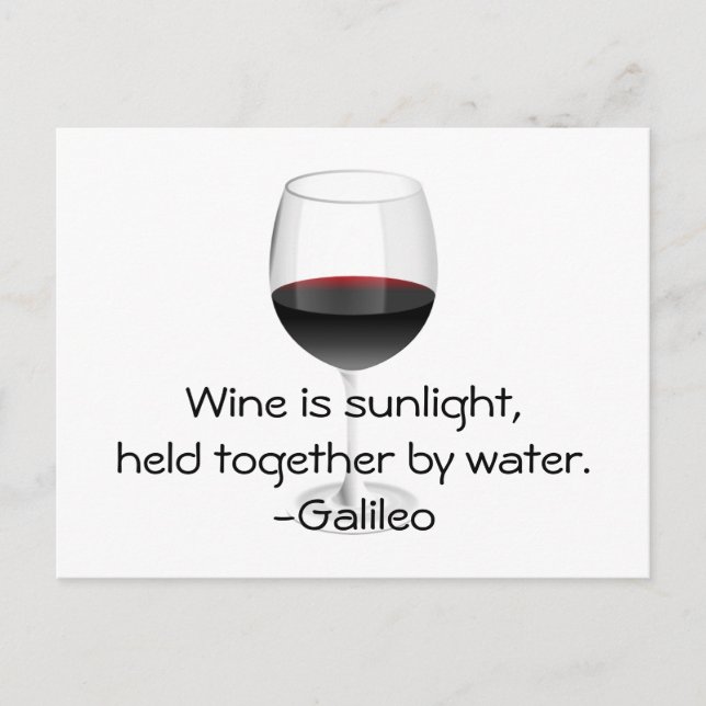 Galileo Wine Quote Postcard (Front)