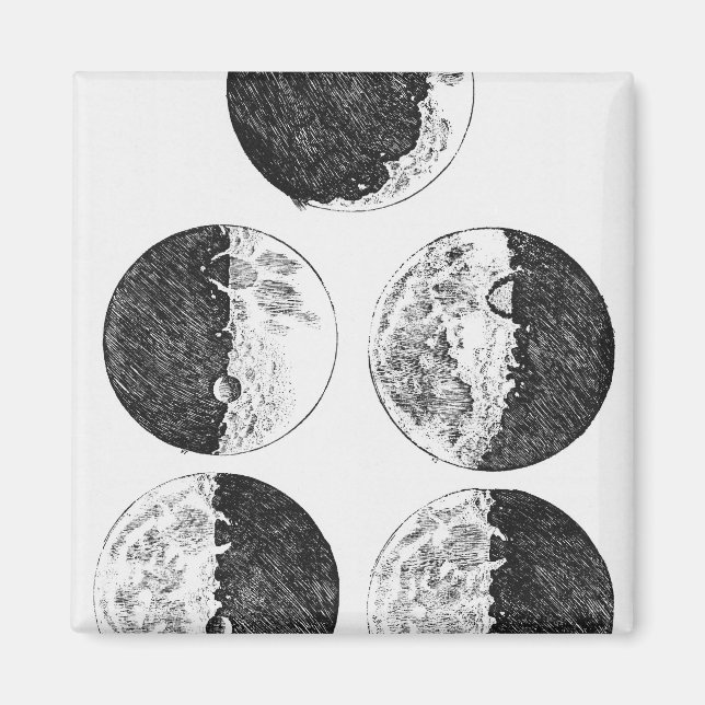 Galileo's drawings of the phases of the moon magnet (Front)