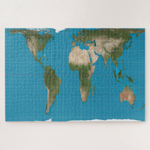 Gall Peters Projection World Map Poster Jigsaw Puzzle