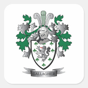 Gallagher Coat of Arms Square Sticker