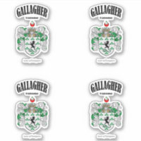 Gallagher Crest Irish Translation & Meaning (x4)