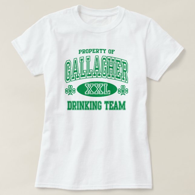 Gallagher Family Irish Drinking Team T-Shirt (Design Front)