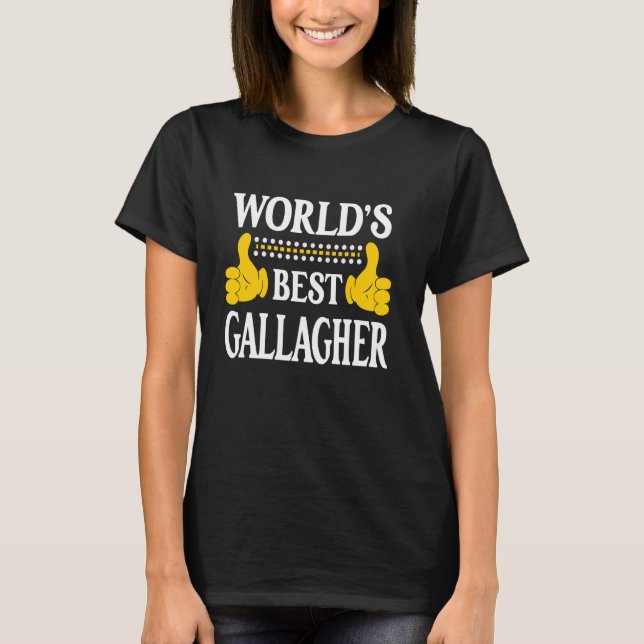 Gallagher Surname Family Last Name World's Best Ga T-Shirt (Front)