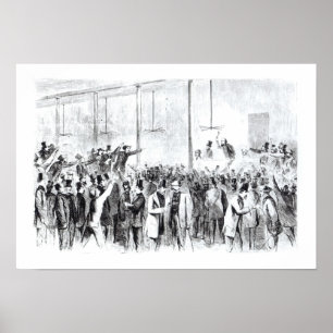 Gallagher's stock exchange (engraving) (b/w photo) poster