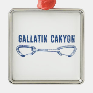 Gallatin Canyon Montana Rock Climbing Quickdraw Metal Ornament