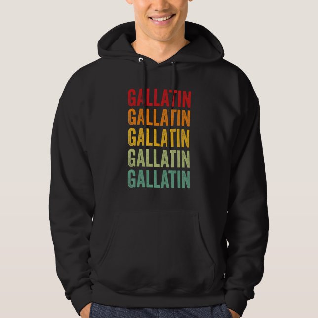 Gallatin County Kentucky Rainbow Text Design Hoodie (Front)