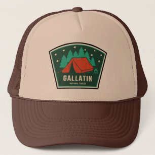 Gallatin National Forest Camping Trucker Hat