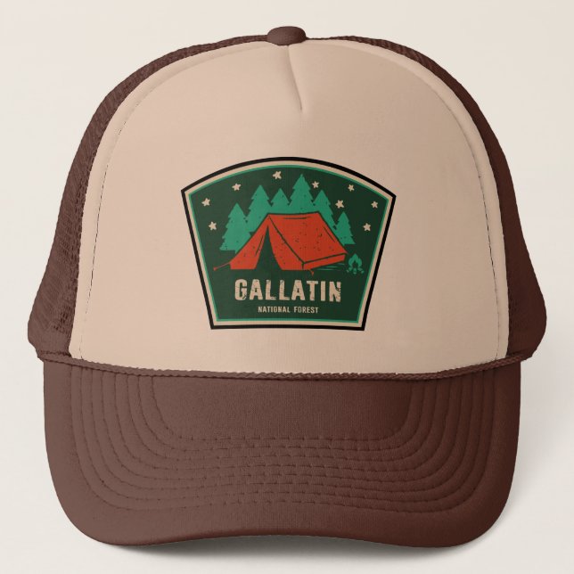 Gallatin National Forest Camping Trucker Hat (Front)