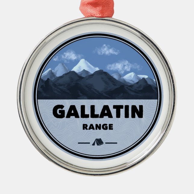 Gallatin Range Montana Wyoming Camping Metal Ornament (Front)