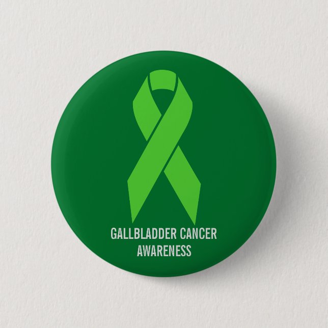 Gallbladder Cancer Awareness Green Ribbon 6 Cm Round Badge (Front)