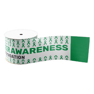Gallbladder Cancer Awareness Pattern Ribbon Grosgrain Ribbon