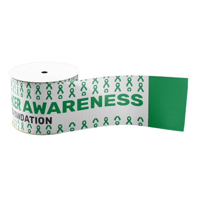 Gallbladder Cancer Awareness Pattern Ribbon Grosgrain Ribbon (Spool)