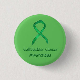 Gallbladder Cancer Green Awareness Ribbon Pin