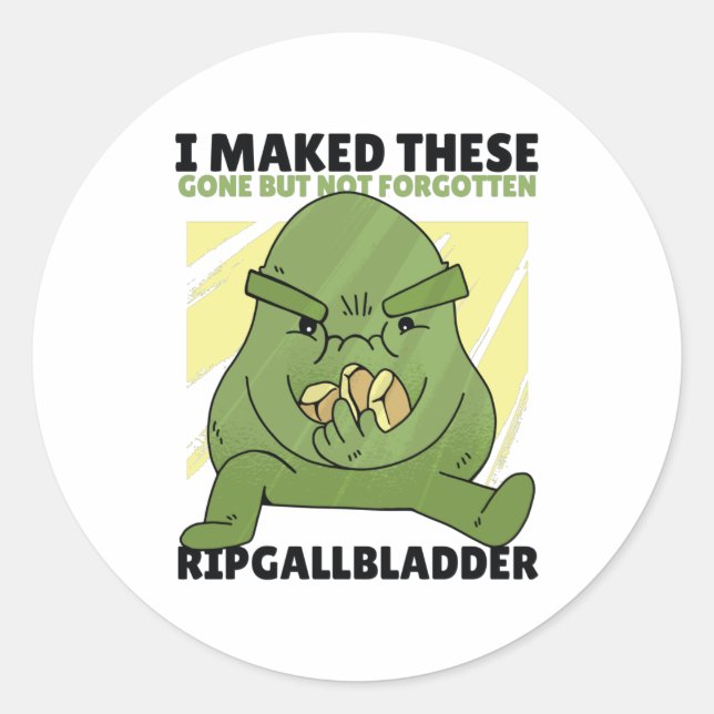 Gallbladder stones classic round sticker (Front)