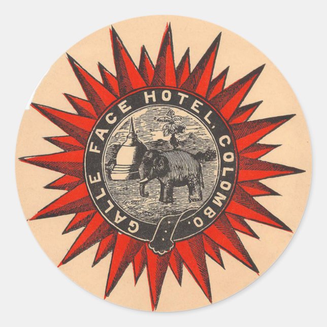 Galle Face Hotel Retro Luggage Sticker (Front)