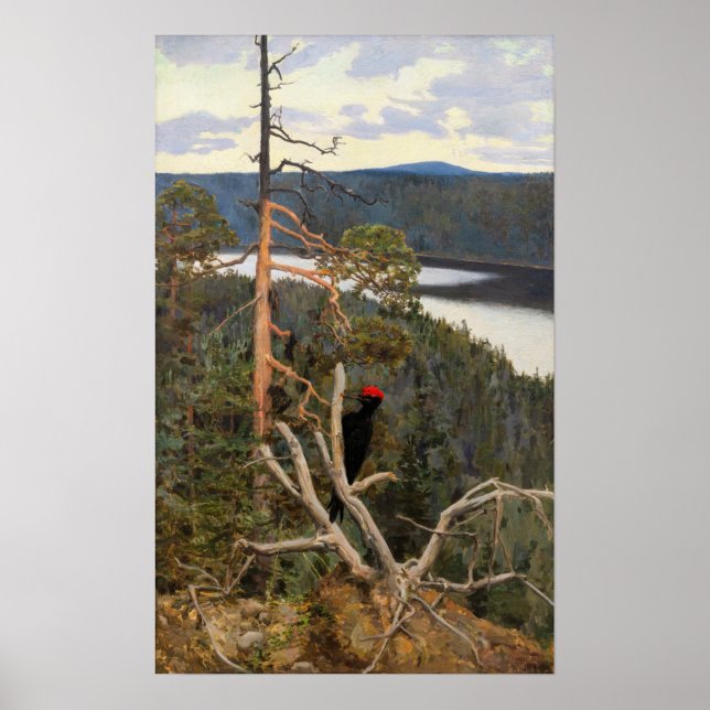 Gallen-Kallela - Great Black Woodpecker 1894 Poster (Front)