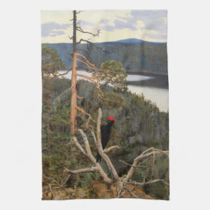 Gallen-Kallela - Great Black Woodpecker 1894 Tea Towel