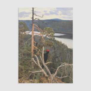 Gallen-Kallela - Great Black Woodpecker 1894 Tissue Paper