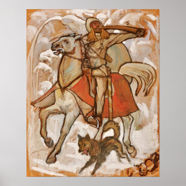 Gallen-Kallela - Kullervo Rides To War Sketch Poster (Front)