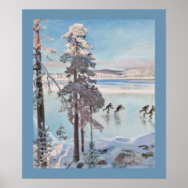 Gallen-Kallela’s "Skaters" art poster (Front)