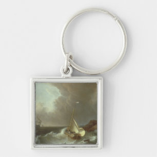 Galleon in Stormy Seas Key Ring