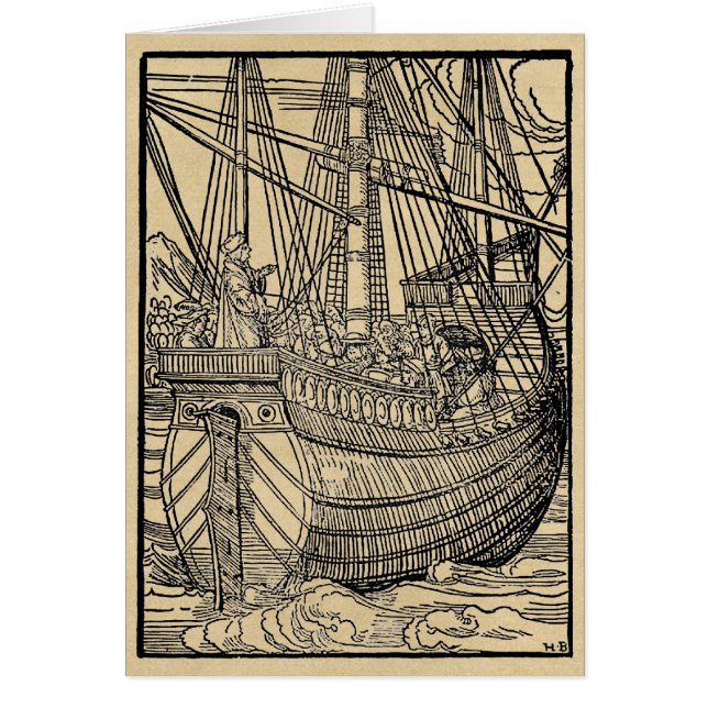 Galleon Sailing Ship Greeting Card (Front)