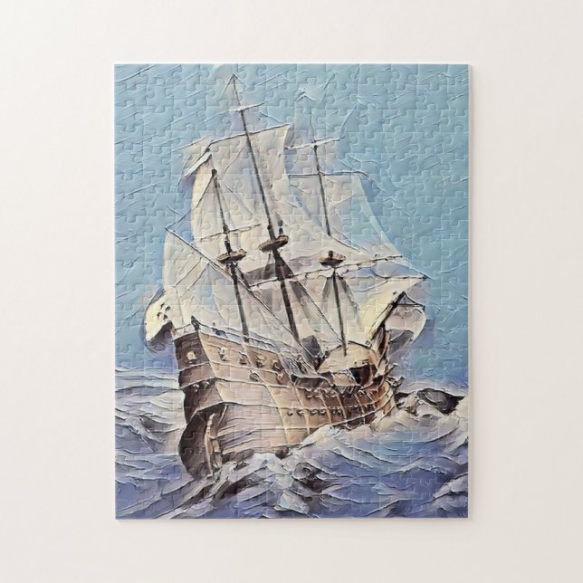 Galleon Sailing the Seas Jigsaw Puzzle (Vertical)