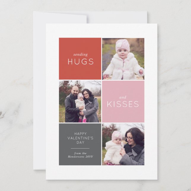 Gallery 3 Photo Valentine Holiday Card (Front)