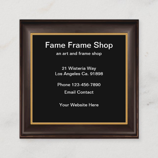 Gallery And Picture Frames Square Business Card (Front)