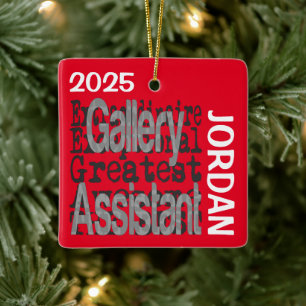 Gallery Assistant Extraordinaire Ceramic Ornament