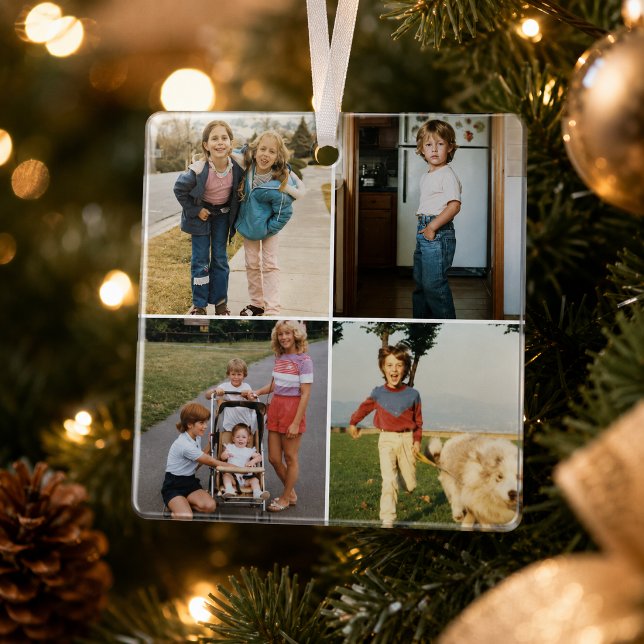 Gallery Grid 4 Photos Custom Photo Ornament (Creator Uploaded)