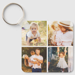 Gallery Grid Personalized Photo Keychain