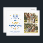 Gallery of 2 Photo "Happy Hanukkah"  Holiday Postcard<br><div class="desc">Festive 2 photo gallery Happy Hanukkah postcards.</div>