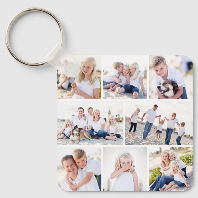 Gallery Of Eight Personalised Colour Photo Keychai Key Ring (Front)