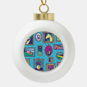 Gallery Wall: Diverse Picture Collection Ceramic Ball Christmas Ornament