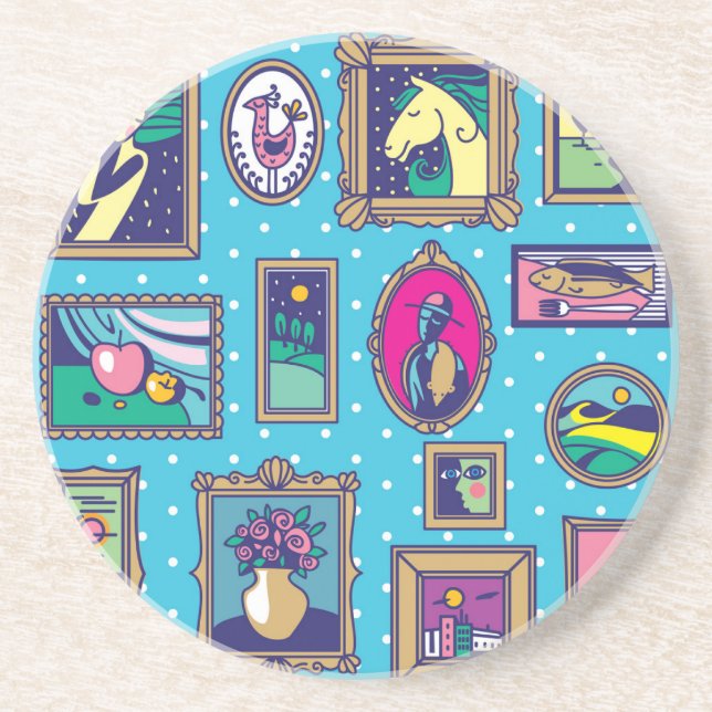 Gallery Wall: Diverse Picture Collection Coaster (Front)