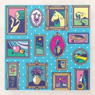Gallery Wall: Diverse Picture Collection Glass Coaster